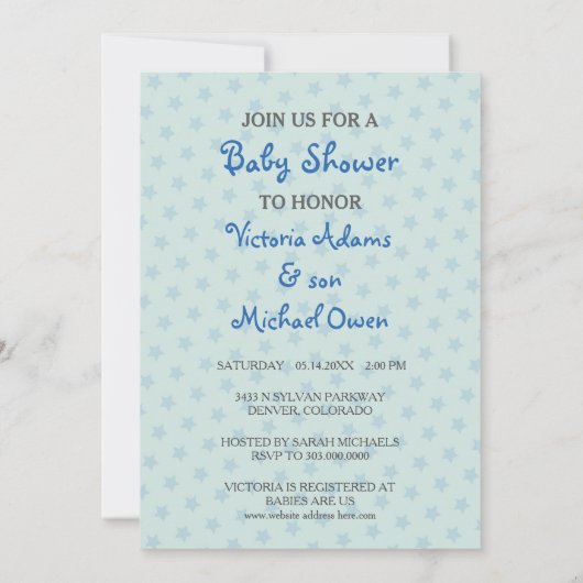 Cute Elephant Boy Prince Baby shower Uitnodiging (Achterkant)