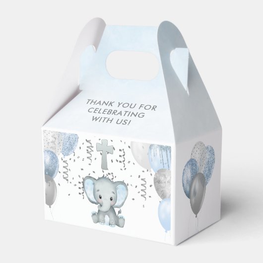 Cute Elephant Boys Baptisme Bedankdoosjes (Achterkant)