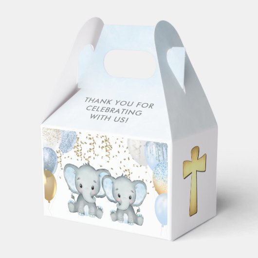 Cute Elephant Boys Baptisme Favor Box Bedankdoosjes (Achterkant)