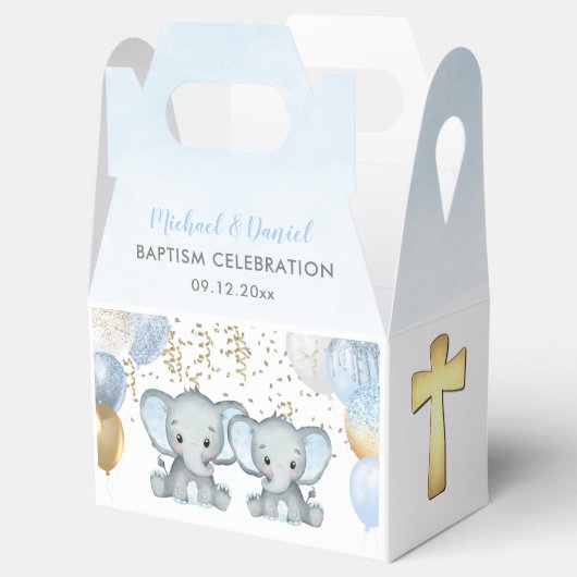 Cute Elephant Boys Baptisme Favor Box Bedankdoosjes (Geopend)