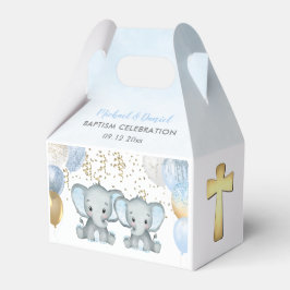 Cute Elephant Boys Baptisme Favor Box Bedankdoosjes