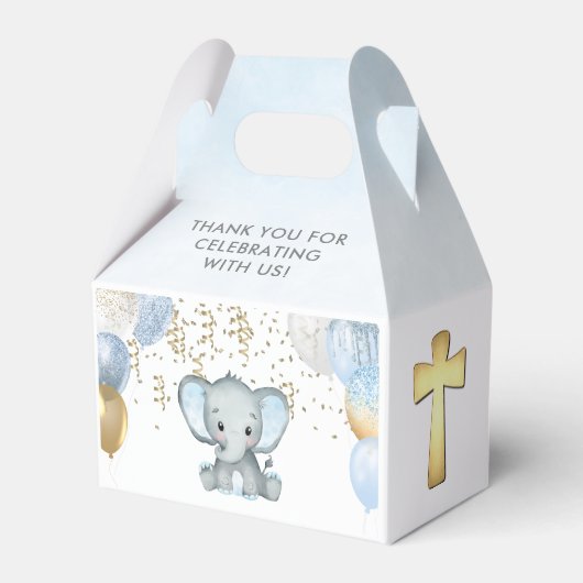 Cute Elephant Boys Baptisme Favor Box Bedankdoosjes (Achterkant)