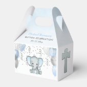 Cute Elephant Boys Baptisme Favor Box Bedankdoosjes (Voorkant Zijde)
