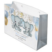 Cute Elephant Boys Baptisme Groot Cadeauzakje (Achterkant Gekanteld)