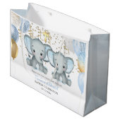 Cute Elephant Boys Baptisme Groot Cadeauzakje (Voorkant Gekanteld)