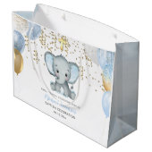Cute Elephant Boys Baptisme Groot Cadeauzakje (Achterkant Gekanteld)
