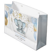 Cute Elephant Boys Baptisme Groot Cadeauzakje (Voorkant Gekanteld)