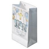 Cute Elephant Boys Baptisme Klein Cadeauzakje (Voorkant Gekanteld)