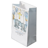 Cute Elephant Boys Baptisme Klein Cadeauzakje (Achterkant Gekanteld)