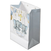 Cute Elephant Boys Baptisme Medium Cadeauzakje (Voorkant Gekanteld)