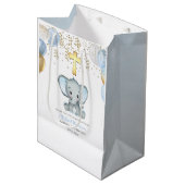 Cute Elephant Boys Baptisme Medium Cadeauzakje (Voorkant Gekanteld)