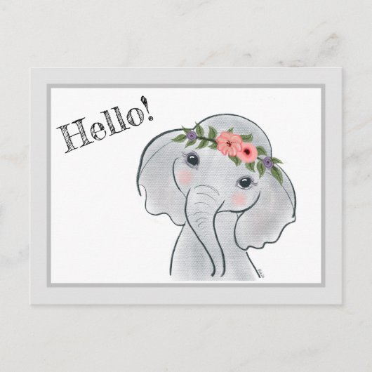 Cute Elephant Briefkaart (Voorkant)