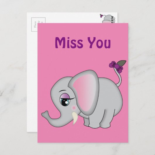 Cute Elephant Briefkaart (Voorkant / Achterkant)