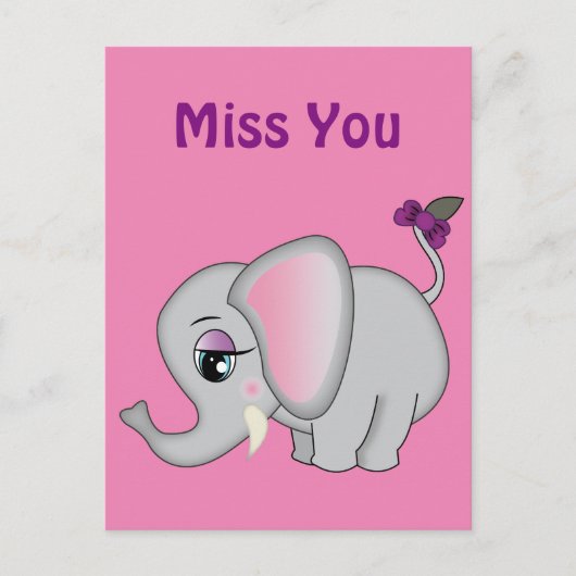 Cute Elephant Briefkaart (Voorkant)