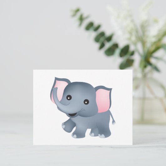 Cute Elephant Briefkaart (Staand voorkant)