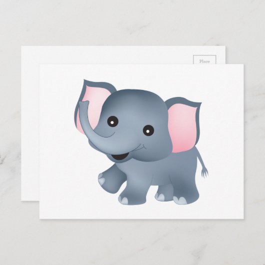 Cute Elephant Briefkaart (Voorkant / Achterkant)