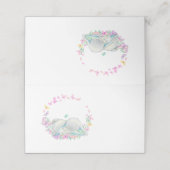 Cute Elephant Butterfly Blue Place Card Plaatskaartje (Buitenkant ongevouwen)