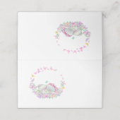 Cute Elephant Butterfly Roze Place Card Plaatskaartje (Buitenkant ongevouwen)