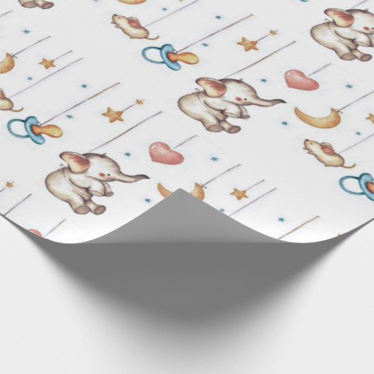 Cute Elephant Cadeaupapier (Hoek)