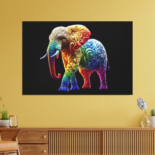 Cute Elephant Canvas Afdruk (Insitu (Woonkamer))