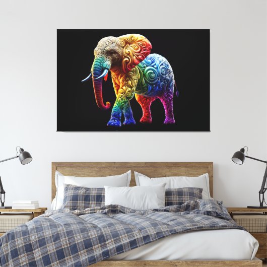 Cute Elephant Canvas Afdruk (Insitu (Slaapkamer))