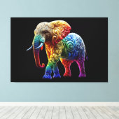 Cute Elephant Canvas Afdruk (Insitu (Houten vloer))