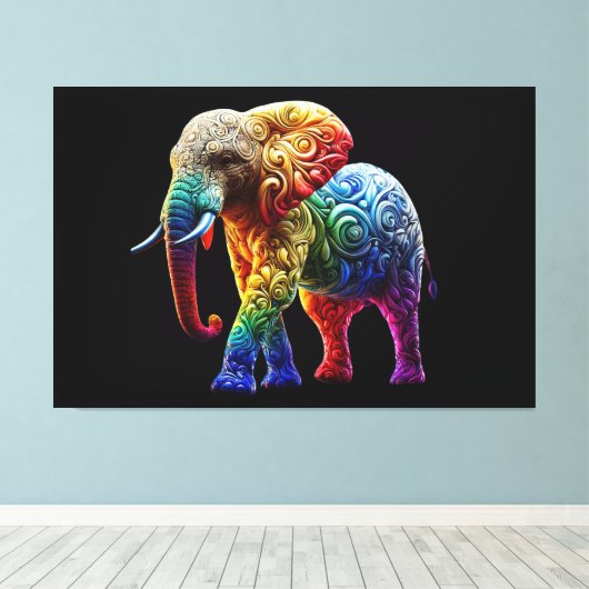 Cute Elephant Canvas Afdruk (Insitu (Houten vloer))