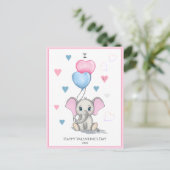 Cute Elephant Cartoon | Aangepaste Valentijnse app Briefkaart (Staand voorkant)