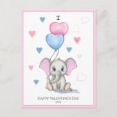 Cute Elephant Cartoon | Aangepaste Valentijnse app Briefkaart (Voorkant)