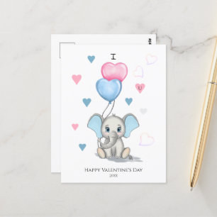 Cute Elephant Cartoon   Aangepaste Valentijnse app Briefkaart