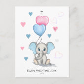 Cute Elephant Cartoon | Aangepaste Valentijnse app Briefkaart (Voorkant)