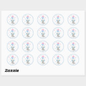 Cute Elephant Cartoon | Aangepaste Valentijnse app Ronde Sticker (Vel)