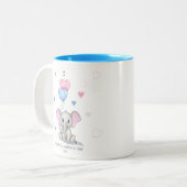 Cute Elephant Cartoon | Gepersonaliseerde Valentij Tweekleurige Koffiemok (Voorkant links)