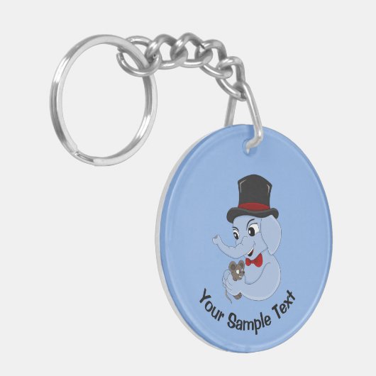 Cute elephant cartoon keychain (Voorkant Links)