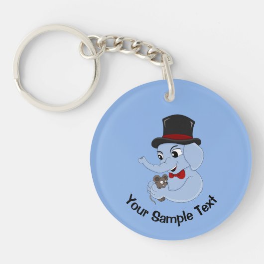 Cute elephant cartoon  keychain (Voorkant)