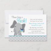 Cute Elephant Chevron Blauwgroen Baby shower Book Kaart (Voorkant)