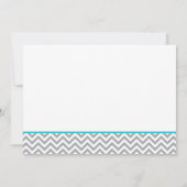 Cute Elephant Chevron Blauwgroen Baby shower Uitno Kaart (Achterkant)