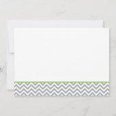Cute Elephant Chevron Green Baby shower Invitation Kaart (Achterkant)
