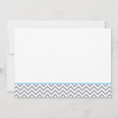 Cute Elephant Chevron Light Blue Baby shower Kaart (Achterkant)