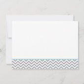 Cute Elephant Chevron Light Blue Baby shower Kaart (Achterkant)