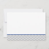 Cute Elephant Chevron Navy Blue Baby shower Kaart (Achterkant)