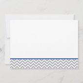 Cute Elephant Chevron Navy Blue Baby shower Kaart (Achterkant)