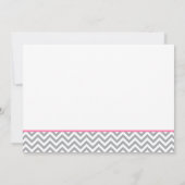 Cute Elephant Chevron Pink Baby shower Uitnodiging (Achterkant)