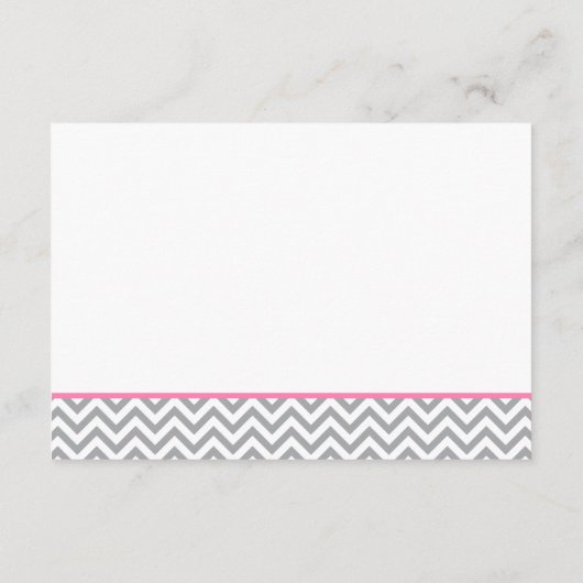 Cute Elephant Chevron Pink Girl Baby shower Book Informatiekaartje (Achterkant)