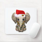 Cute Elephant Christmas Light Funny Elephant Lover Muismat (Met muis)