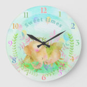 Cute Elephant Clock Grote Klok (Voorkant)