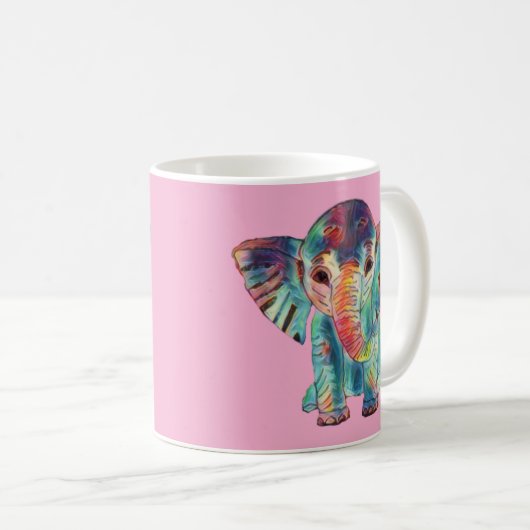 Cute Elephant Colourful Mug Koffiemok (Voorkant rechts)