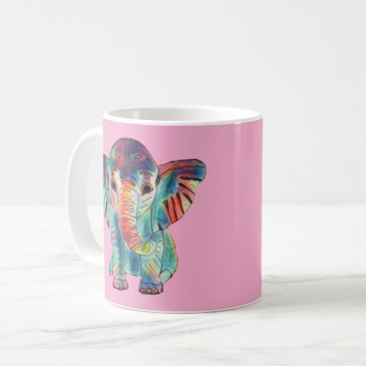 Cute Elephant Colourful Mug Koffiemok (Voorkant links)