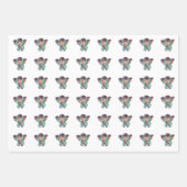 Cute Elephant Colourful Wrapping paper Sheet (Voorkant 2)