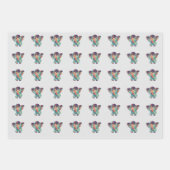 Cute Elephant Colourful Wrapping paper Sheet (Voorkant)